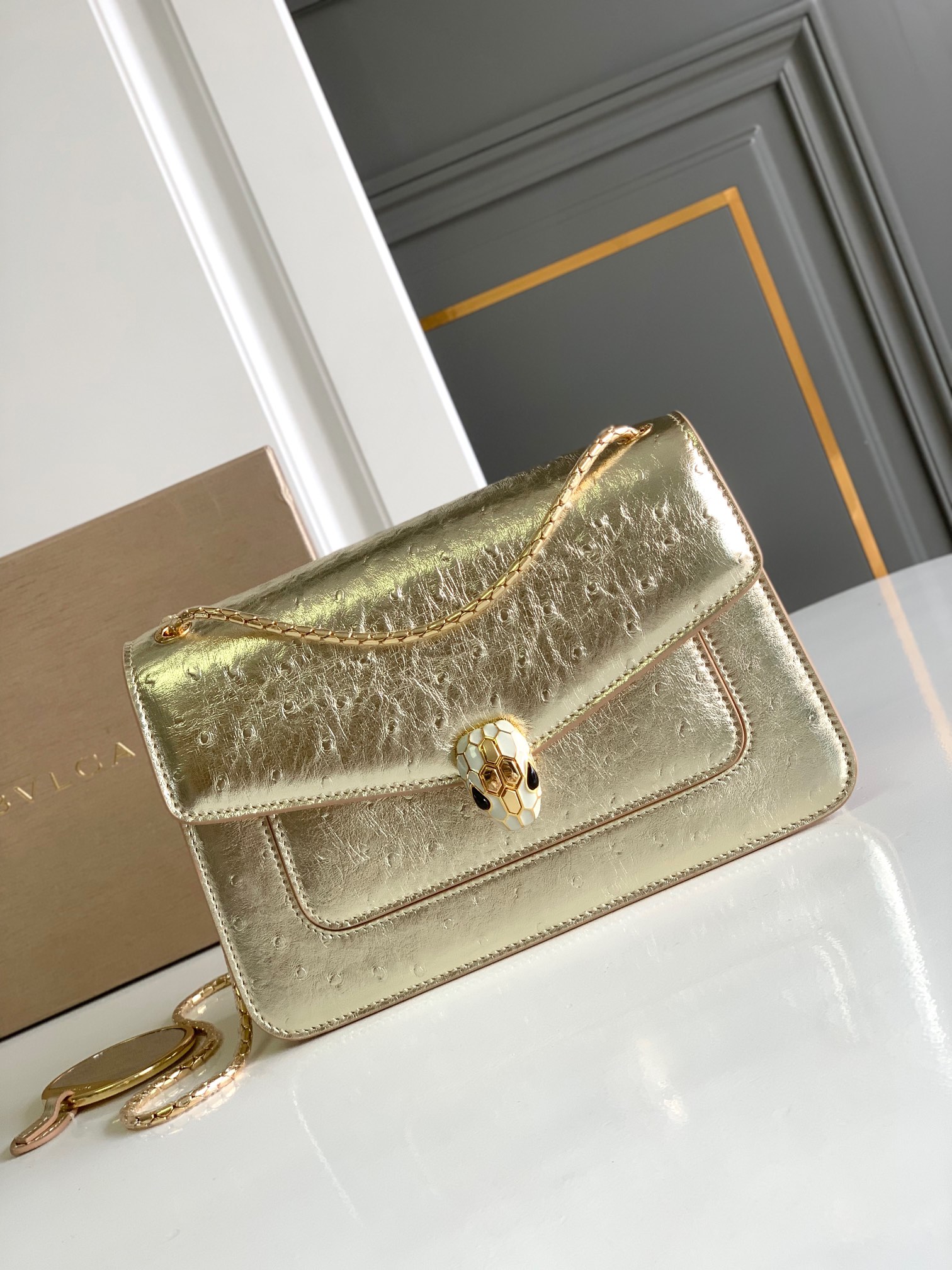 Bvlgari Serpenti Forever Medium Crossbody Bag Gold